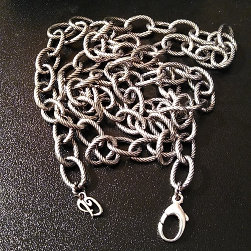 32" Carolyn Pollack 925 Sterling Silver Bold Open Link Chain Necklace Long NEW